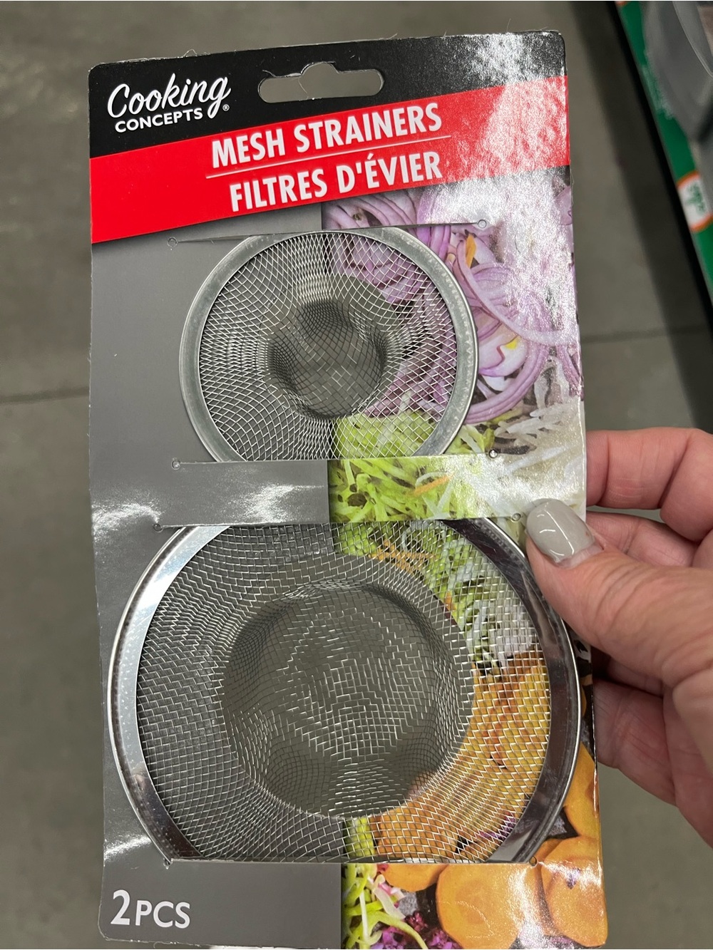Stainless Steel Mesh Sink Strainers - 2 Pack, Silver